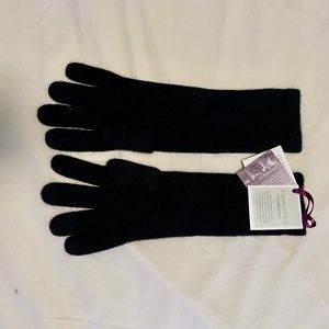 Garnet Hill Black Cashmere Gloves with tags